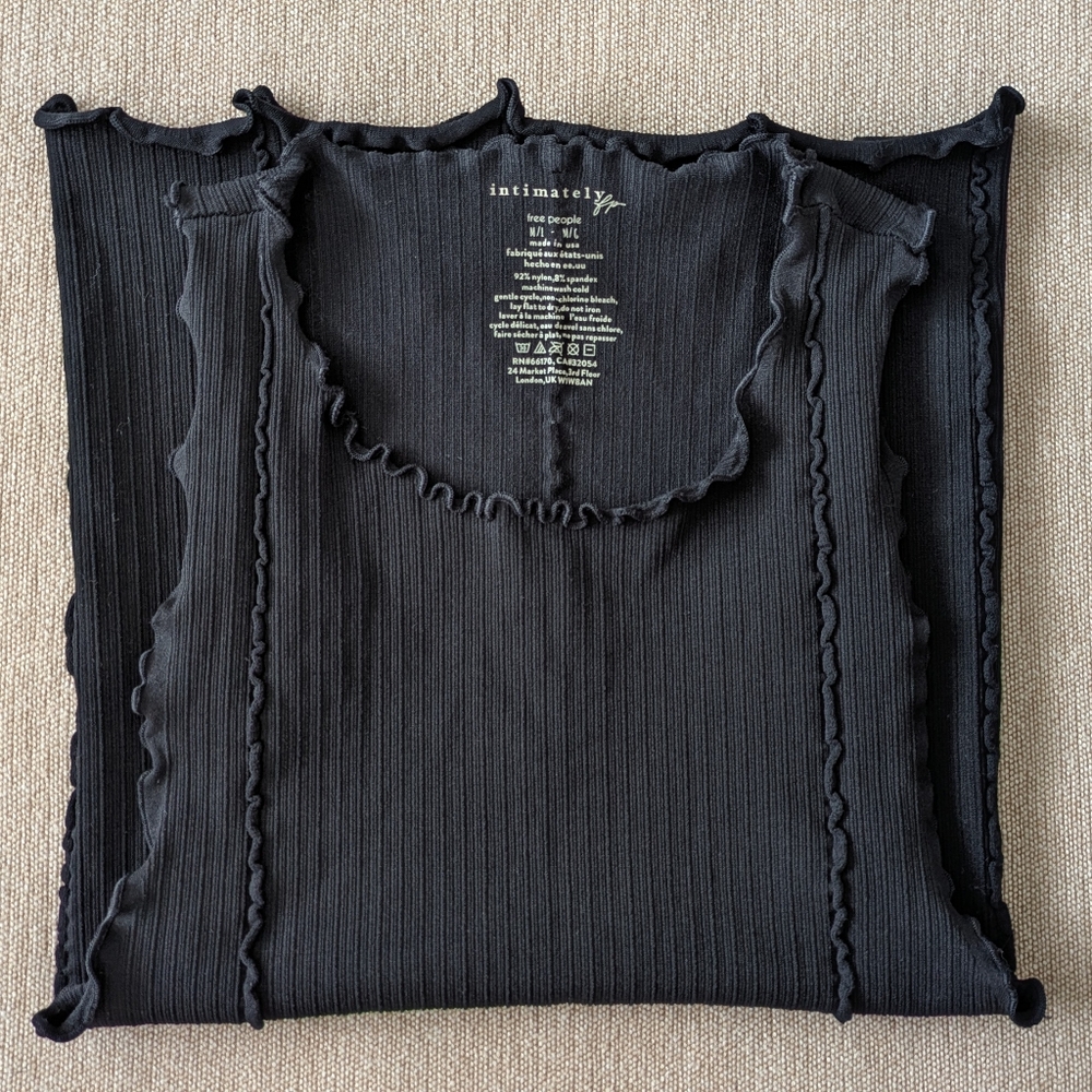 Free People Black Ribbed Tank Top - Picture 8 of 10